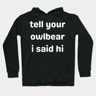 Tell Your Owlbear I Said Hi (white) Hoodie